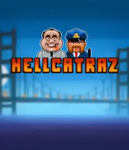 Enter the thrilling world of Hellcatraz slot by Relax Gaming, featuring a comic-style prisoner and a guard with the infamous Alcatraz prison and San Francisco skyline in the background. This image captures the light-hearted escapade of an Alcatraz-inspired game, ideal for players looking for a unique slot experience, offering a captivating adventure. 